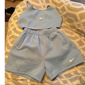 Nike two piece short and crop top set